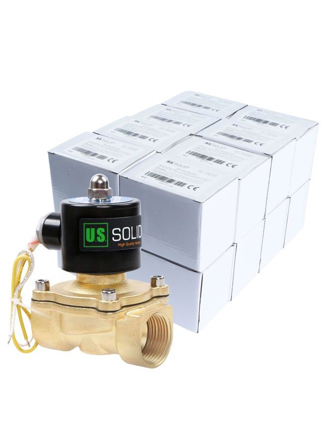 U.S. Solid 1" Brass Electric Solenoid Valve 110VAC Normally Closed Non-potable Water, Diesel (16 PCS) - Image 1