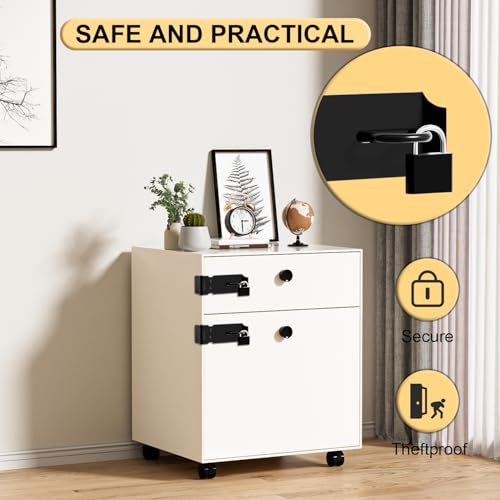 Alise Door Lock Hasp Latch,5 Inch SUS 304 Stainless Steel Safety Packlock Clasp Hasp Lock Latch with Fixing Screw for External Doors Window Cabinet Pet Cage, Black,MS9B-5C - Image 4