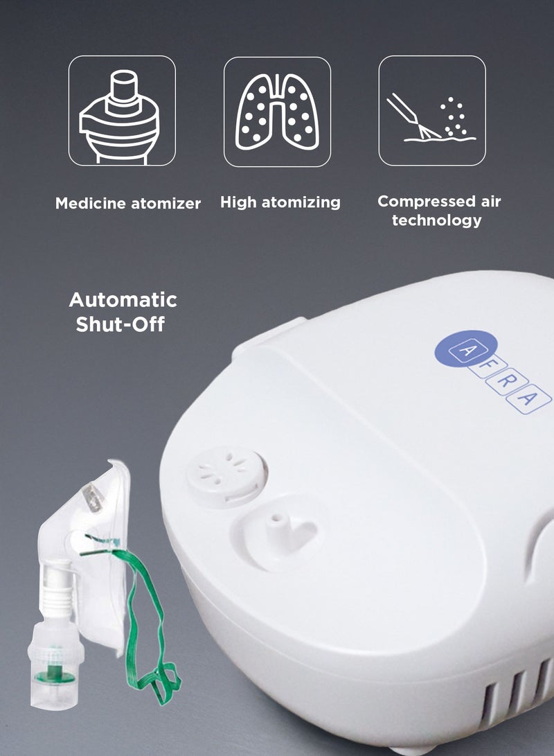 AFRA حزمة كومبو من جهاز النيبوليزر الضاغط AF-400CN ومقياس حرارة الأذن بالأشعة تحت الحمراء AF-302ITE، SKU: AF-400CN حزمة كومبو، ضمان لمدة 2 سنوات - Image 3