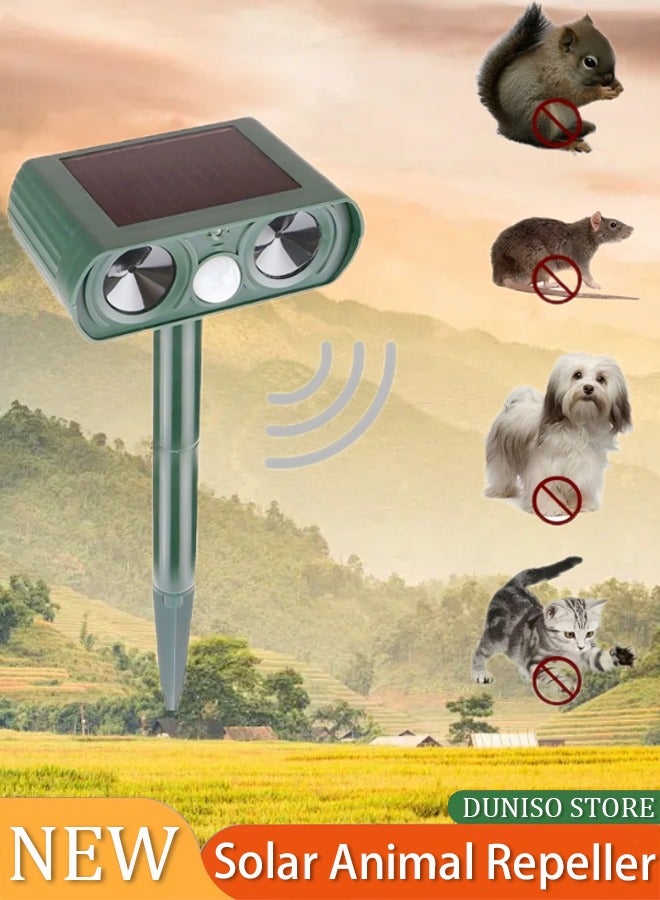 Generic Solar Power Ultrasonic Animal Repeller,Solar Powered Animal Repellent, Ultrasonic Animal Repeller, Animal Solar USB Charge Effectively Repels Dog Cat Deer Rac Rabbit Squirrel Bird Farm Garden Yard  - Image 1