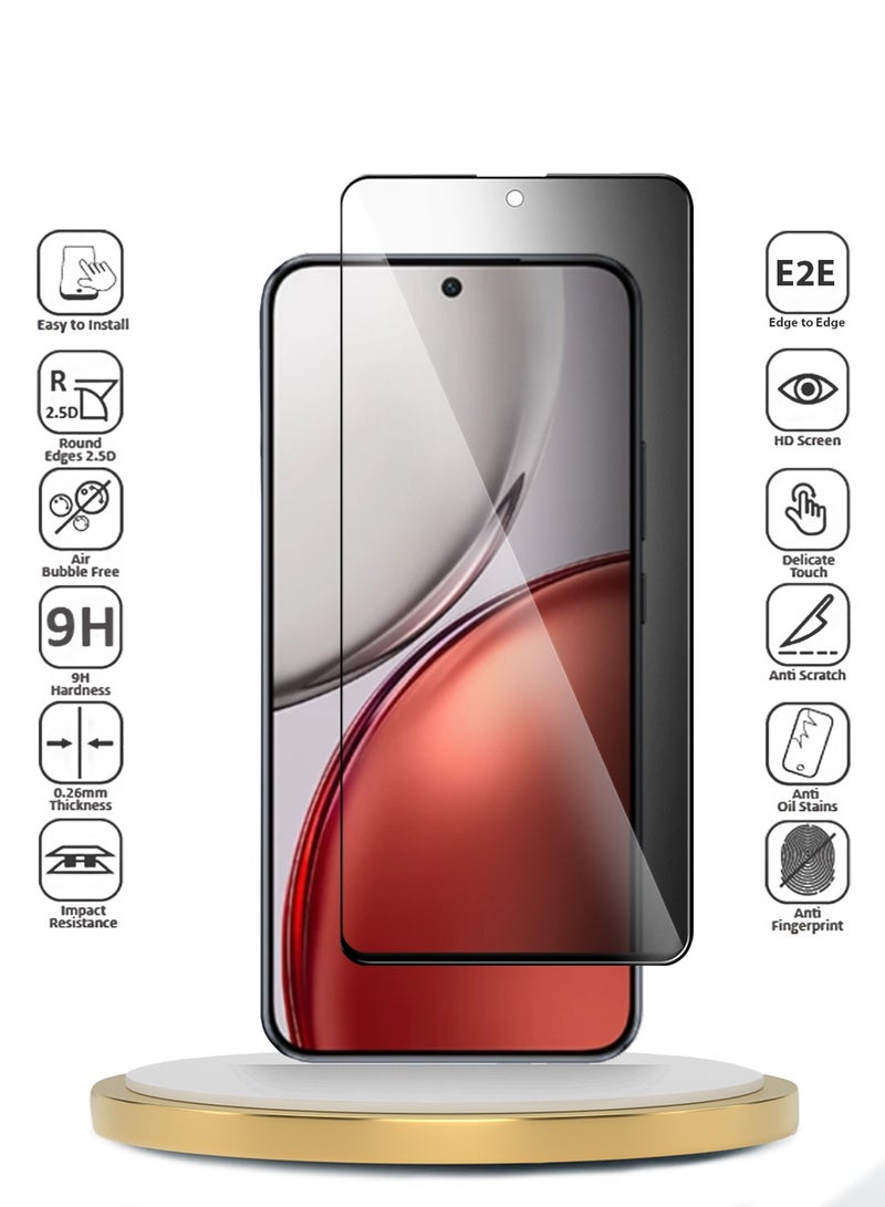 دبليو تيك حامي شاشة من الزجاج المقسّى الكامل لتغطية بالكامل من سلسلة Honor X9d 5G 2025 Premium E2E للخصوصية (MSGECP) - شفاف/أسود - Image 2