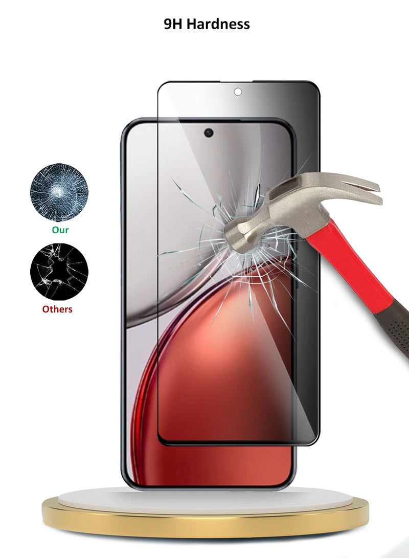 دبليو تيك حامي شاشة من الزجاج المقسّى الكامل لتغطية بالكامل من سلسلة Honor X9d 5G 2025 Premium E2E للخصوصية (MSGECP) - شفاف/أسود - Image 3