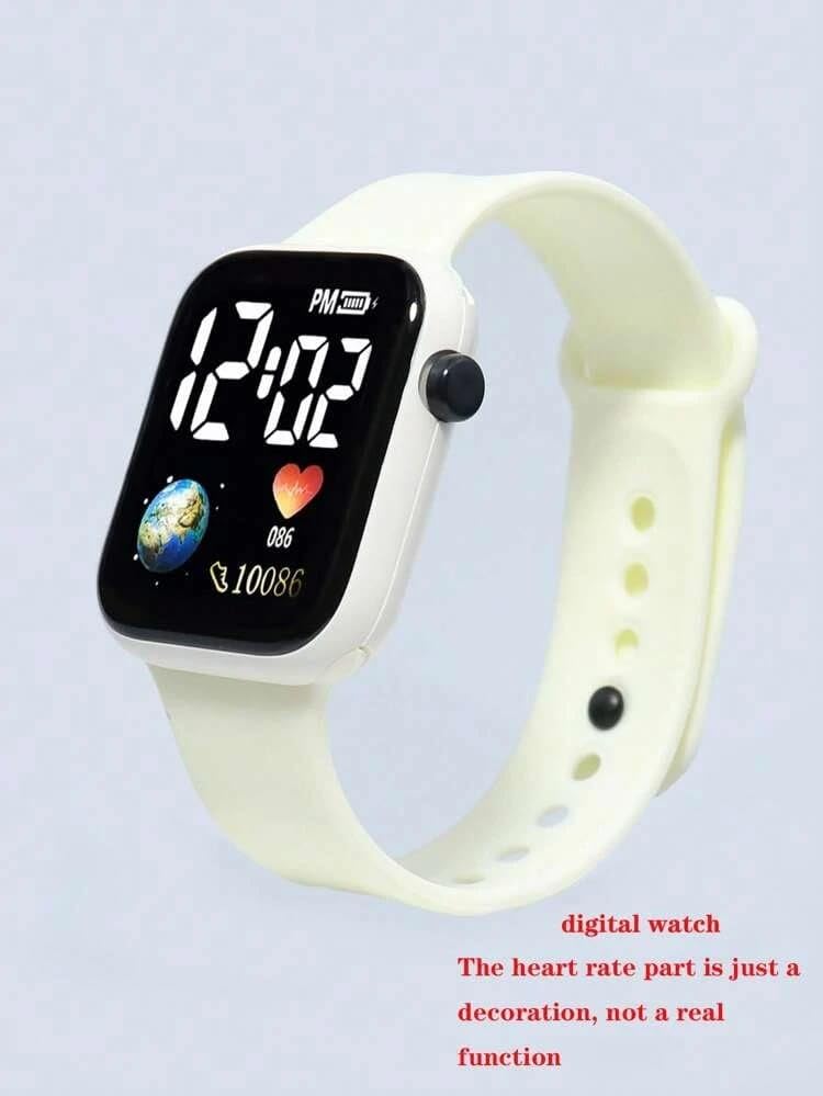 Acnos® Premium Blue White Colors Luminous LED Display Fashionable Children Kids Digital Watches Waterproof Sports Square Electronic Led Watch for Kids Boy Baby Girls Digital Watch for - Image 5