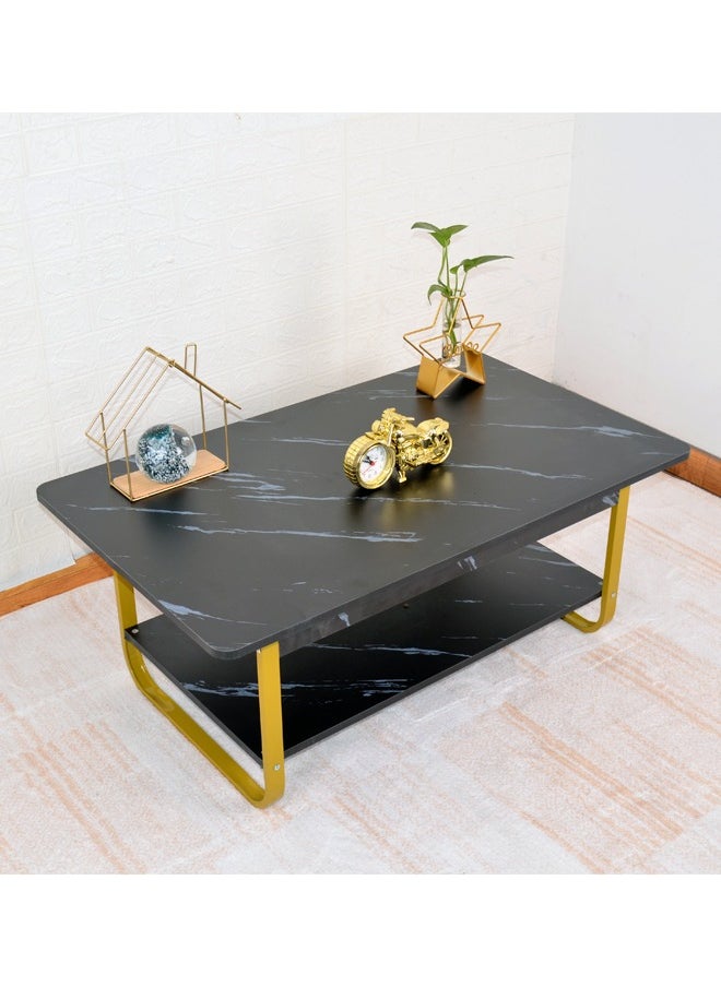 NKX - Luxury Living Room Modern Oval Marble Nordic 2 Layer Coffee Table - Image 1