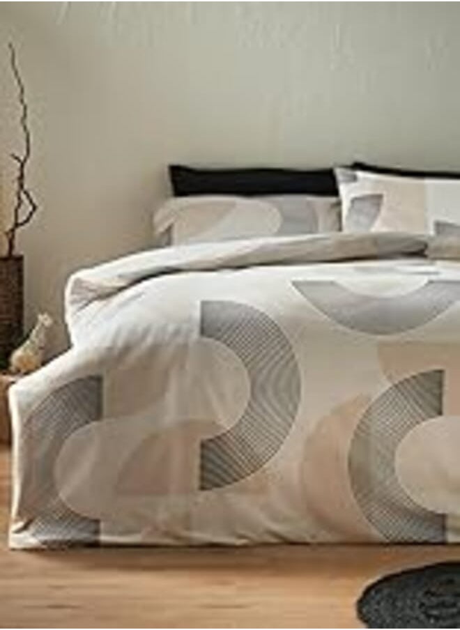 Matalan - Matalan Linen Blend Duvet Set, Double Size, Beige - Image 1