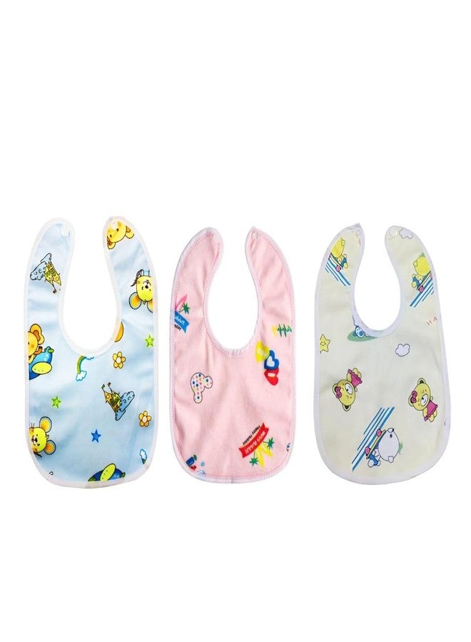 ROFORUF Waterproof Spill Resistant Baby Apron/Bib, Baby Bibs For 6 to 12 Months, Fastdry Bibs, Soft Cotton Bib (Pack of 3)(3) - Image 1
