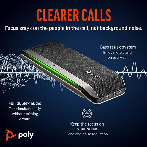 Poly سماعة مكالمات ذكية Poly Sync 40+ (بلانترونيكس) - مساحات عمل مرنة - الاتصال بجهاز الكمبيوتر/ماك عبر محول BT700 والهواتف الذكية عبر البلوتوث - معتمدة من مايكروسوفت تيمز - حصرية أمازون - Image 4