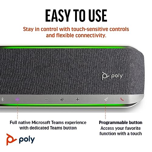 Poly سماعة مكالمات ذكية Poly Sync 40+ (بلانترونيكس) - مساحات عمل مرنة - الاتصال بجهاز الكمبيوتر/ماك عبر محول BT700 والهواتف الذكية عبر البلوتوث - معتمدة من مايكروسوفت تيمز - حصرية أمازون - Image 5