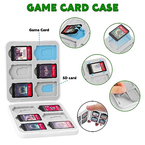 GLDRAM Theme for Zelda Carrying Case for Nintendo Switch & OLED Model, Light Accessories Kit with Waterproof Switch Travel Case, 12 Slots Game Card Holder, 2 Thumb Caps and Portable Wrist Strap - Image 4