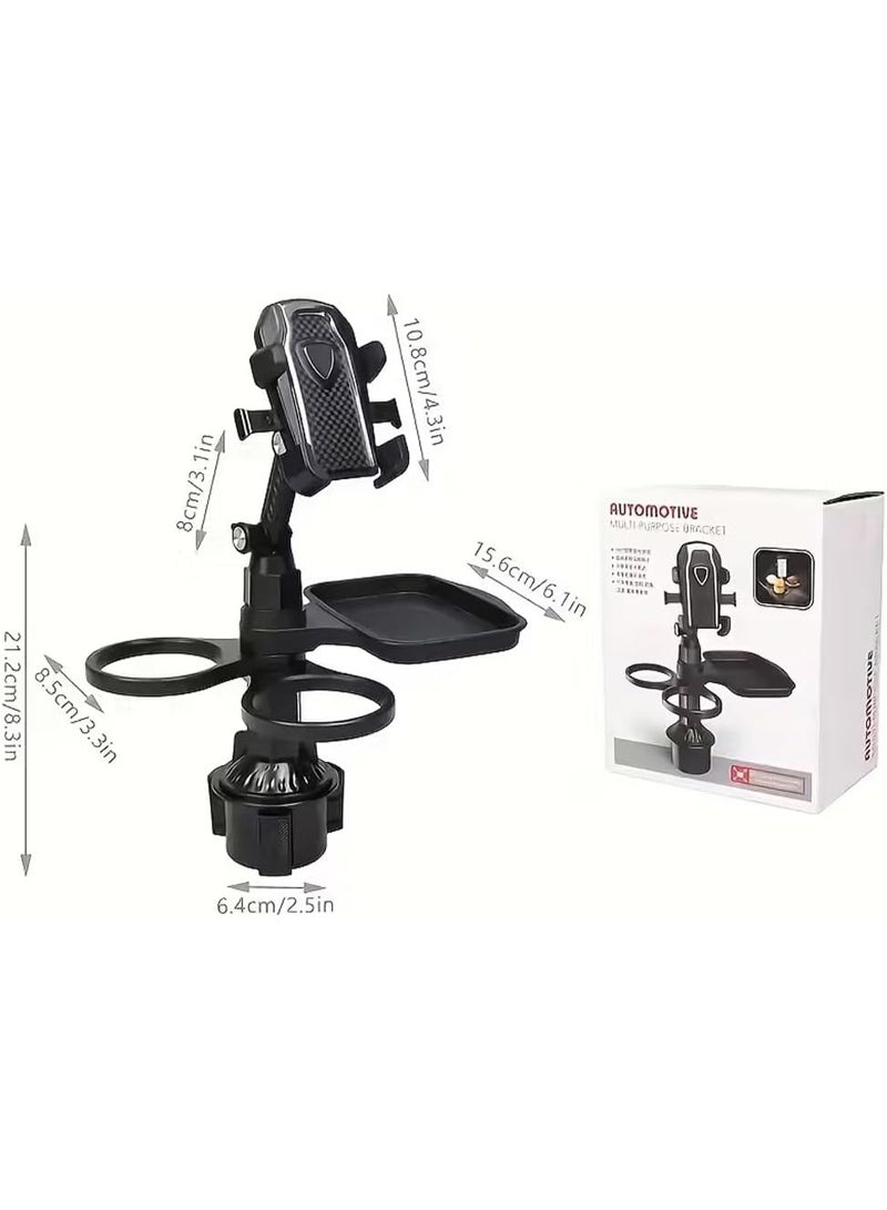 4 in 1 Car Table Tray，Mobile Phone Holder Car Cup Holder Tray ，360° Rotation Cup Holder Tray for Car，Compatible with Vehicles, Car, Road Trip Essentials - Image 3