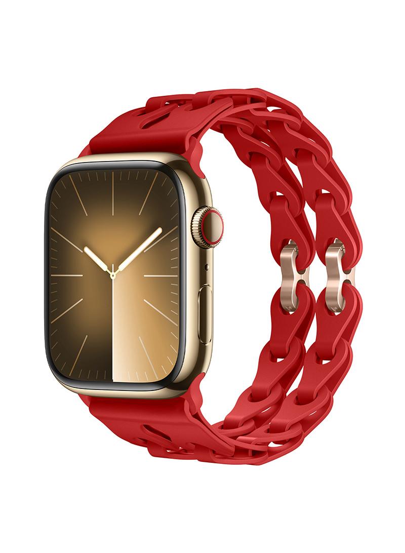 Y&D For Apple 42/44/45/49mm Fashion Hollow Silicone Bracelet Strap - Image 2