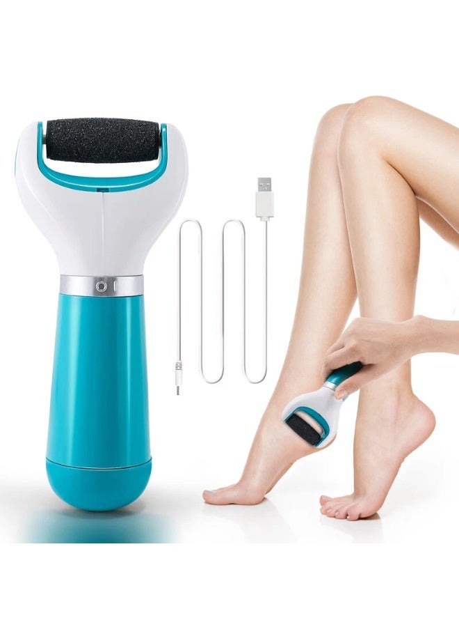 Electric Callus Remover for Feet, Cordless Pedicure Tool with 2 Roller Heads, Professional Foot File for Hard Skin & Cracked Heels, 2000 RPM Powerful Nano Abrasion, Rechargeable/ Battery Operated Foot Care Device (Blue) - Image 1
