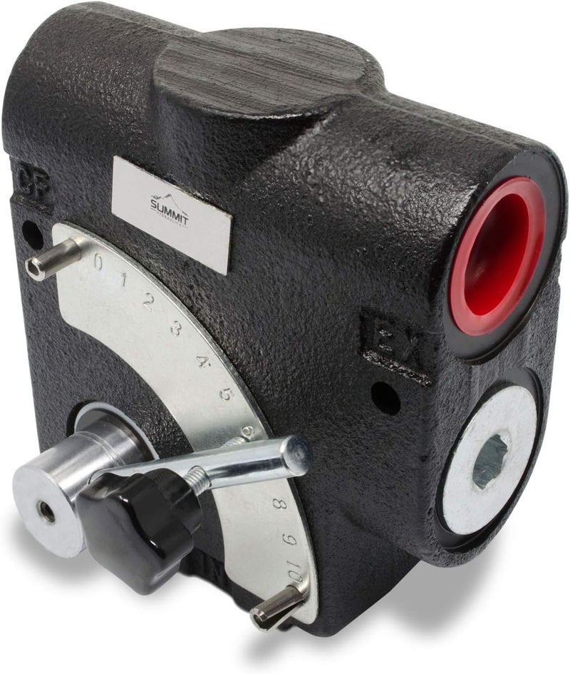 Summit Hydraulics Hydraulic Adjustable Variable Flow Control Valve, 0-30 GPM, #12 SAE Ports - Image 1