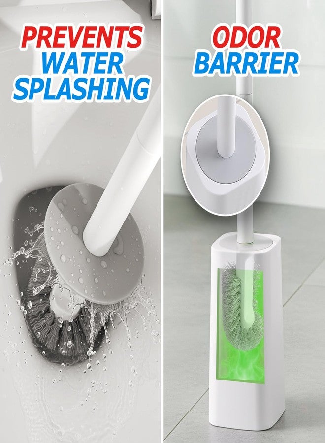 FORASTO Toilet Bowl Brush and Holder Set - Toilet Scrubber Brush,Cleaning Brush,Bathroom Decor,Household Essentials,Cleaning Supplies,Beige - Image 3