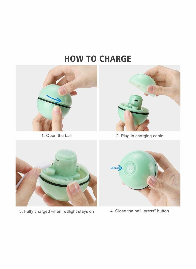 Excefore - Interactive Cat Toys Ball 360 Degree Self Rotating Ball with LED Light Timer Function, Stimulate Hunting Instinct Roller - Image 1