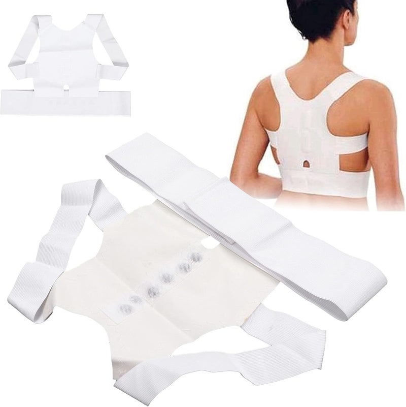 woobles Magnetic Back Braces Posture Corrector Adjustable Back Support Brace for Men Women to Improve Posture and Relieve Pain(L)-L - Image 2
