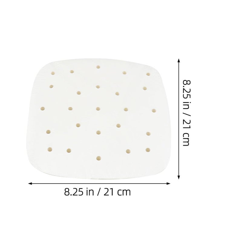 100 Pcs 21x21cm Perforated Air Fryer Baking Sheets Non Stick Parchment Paper Oil Free Cooking - Image 3