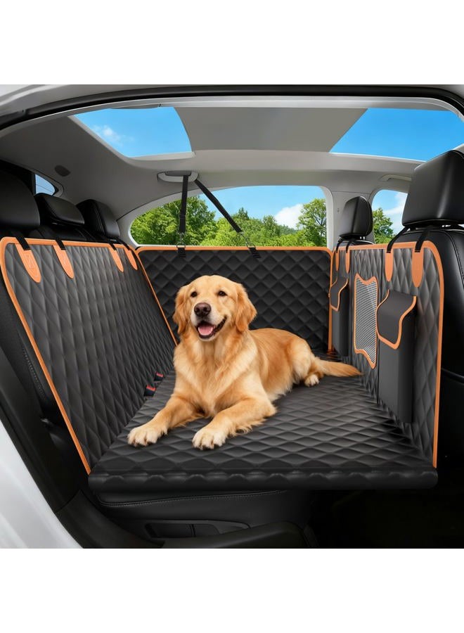 CUIOFREE Dog Seat Cover for Back Seat Hard Bottom,Holds 500 lbs,Waterproof Dog Car Seat Cover for Back Seat Extender,Scratch-Proof Pet Hammock for Car,SUV,Truck - with Mesh Window & Storage,Black - Image 1