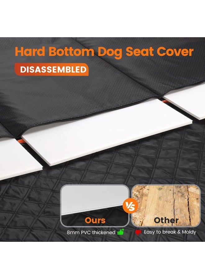 CUIOFREE Dog Seat Cover for Back Seat Hard Bottom,Holds 500 lbs,Waterproof Dog Car Seat Cover for Back Seat Extender,Scratch-Proof Pet Hammock for Car,SUV,Truck - with Mesh Window & Storage,Black - Image 4