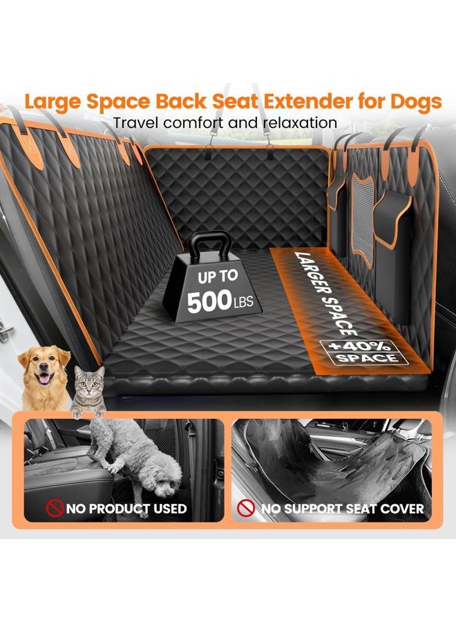 CUIOFREE Dog Seat Cover for Back Seat Hard Bottom,Holds 500 lbs,Waterproof Dog Car Seat Cover for Back Seat Extender,Scratch-Proof Pet Hammock for Car,SUV,Truck - with Mesh Window & Storage,Black - Image 2