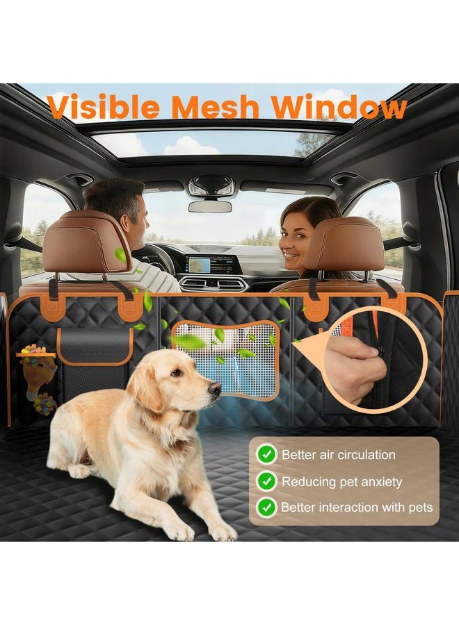 CUIOFREE Dog Seat Cover for Back Seat Hard Bottom,Holds 500 lbs,Waterproof Dog Car Seat Cover for Back Seat Extender,Scratch-Proof Pet Hammock for Car,SUV,Truck - with Mesh Window & Storage,Black - Image 5