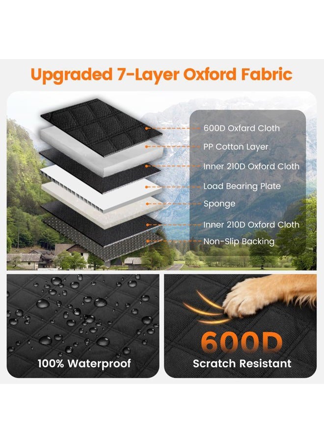 CUIOFREE Dog Seat Cover for Back Seat Hard Bottom,Holds 500 lbs,Waterproof Dog Car Seat Cover for Back Seat Extender,Scratch-Proof Pet Hammock for Car,SUV,Truck - with Mesh Window & Storage,Black - Image 3