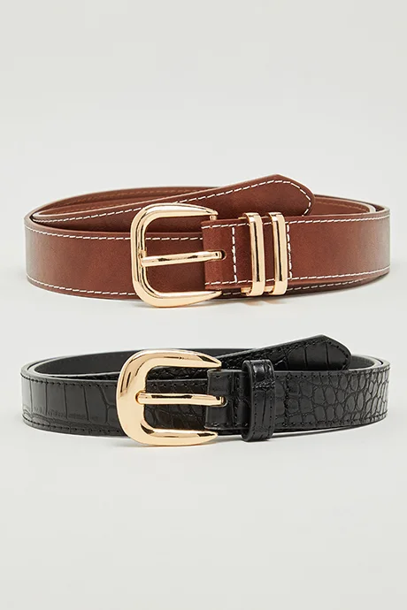 أر أند بي 2 Pack Textured Belts