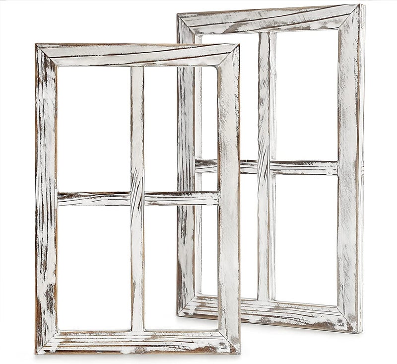 CALIFORNIA CADE ELECTRONIC CALIFORNIA CADE ELECTRONIC Rustic Wall DecorHome Decor Window Barnwood Frames Room Decor for Home or Outdoor Not For Pictures Set of 2 White 