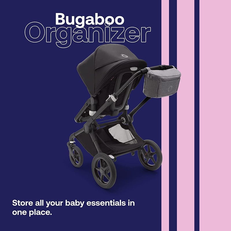 Bugaboo حقيبة حفاضات متعددة الجيوب بحجم مدمج من بوجابو متوافقة مع أي عربة أطفال تتعلق بمقود العربة باللون الأسود منتصف الليل - Image 2