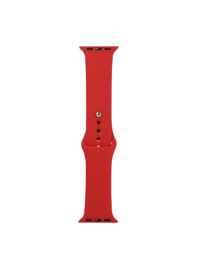Replacement Strap For Apple Watch Series 9&8&7 41mm / SE 3&SE 2&6&SE&5&4 40mm / 3&2&1 38mm Silicone Watch Band, Short Section Female China Red 