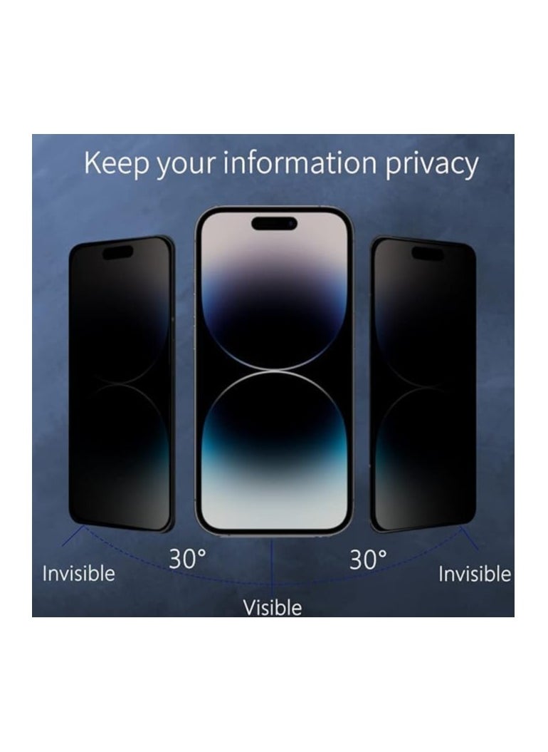 Raxoom iPhone15 Pro Max compatible Privacy Screen Protector Anti-Spy Tempered Glass Film 9H Hardness Scratch Resistant Bubble Free Anti Spy Tempered Glass Screen Protector for iPhone15 Pro Max Privacy - Image 4