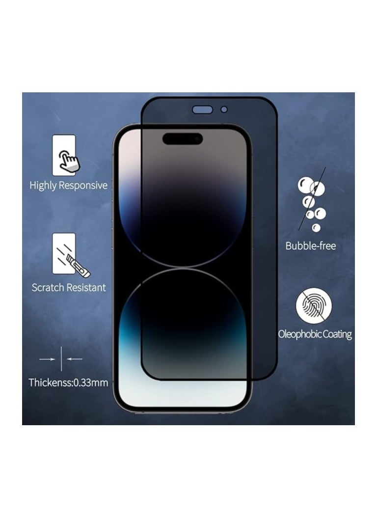 Raxoom iPhone15 Pro Max compatible Privacy Screen Protector Anti-Spy Tempered Glass Film 9H Hardness Scratch Resistant Bubble Free Anti Spy Tempered Glass Screen Protector for iPhone15 Pro Max Privacy - Image 2