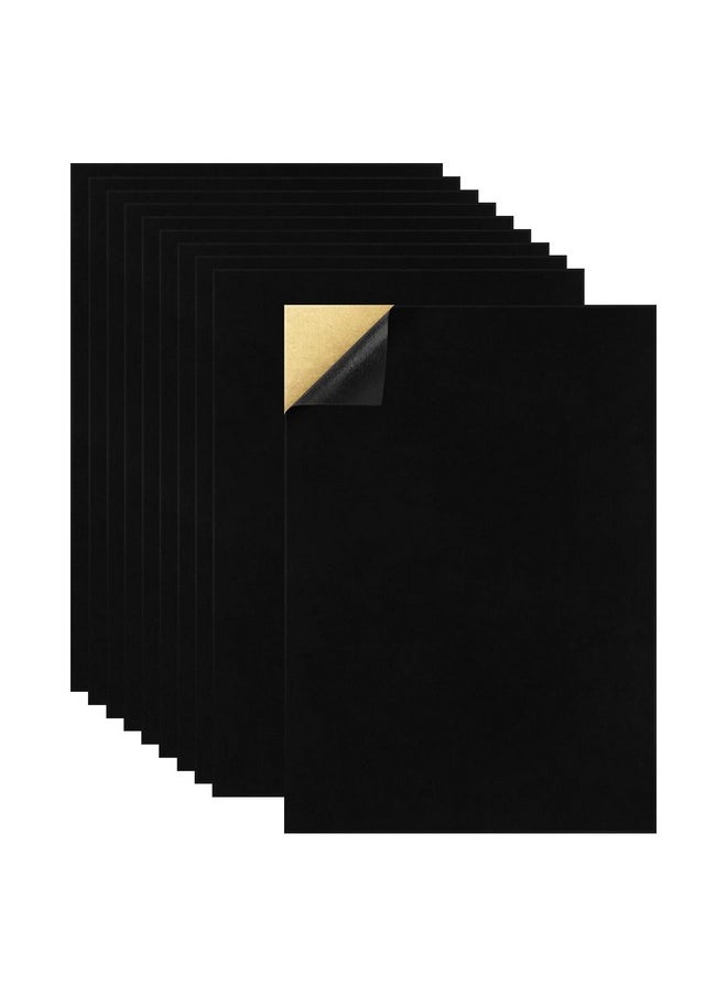 Tenalleys 10 PCS Self Adhesive Felt Sheets, 8.3" x 11.8" Velvet Flock Backing Paper Liner Felt Wallpaper for Jewelry Drawer Craft Box Felt Liner (Black)  - Image 1