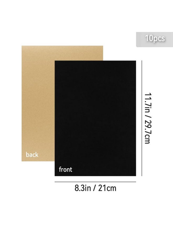 Tenalleys 10 PCS Self Adhesive Felt Sheets, 8.3" x 11.8" Velvet Flock Backing Paper Liner Felt Wallpaper for Jewelry Drawer Craft Box Felt Liner (Black)  - Image 2
