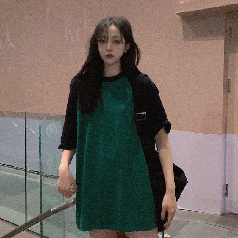 Ins Short-Sleeved T-Shirt For Women, Loose Korean Style, Summer Solid Color, Versatile And Fashionable Student Top, Trendy - Image 1