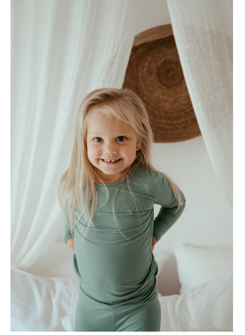 Anvi Baby Bamboo Spandex Pajama 18-24M Soft Sage  - Image 4