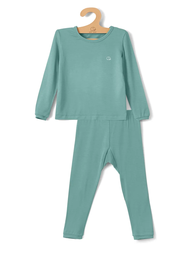 Anvi Baby Bamboo Spandex Pajama 18-24M Soft Sage