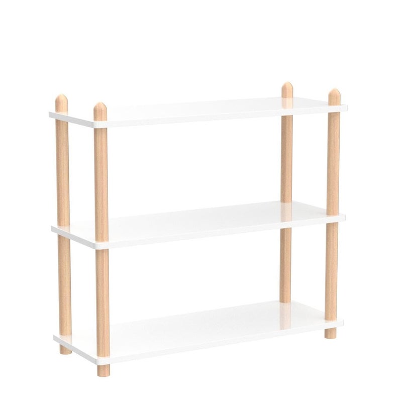 IOTXY 3-Tier Wooden Shelf Bookcase - Modern Open Bookshelf, Free Standing Storage Rack, Multifunctional Display Stand for Home and Office, White, Rectangle - Image 4