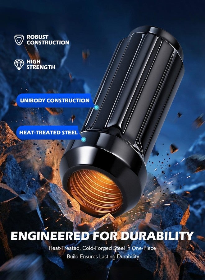 Orion Motor Tech صواميل عجلات أوريون موتور تك 9/16-18، عبوة من 32 قطعة، لون أسود، مقاس 9/16 × 18، ارتفاع 2 بوصة، مقعد مخروطي، متوافقة مع عجلات دودج رام 2500 و3500 موديلات 1994-2011، مقاس 8 × 6.5 و5 × 5.5 بوصة. - Image 5