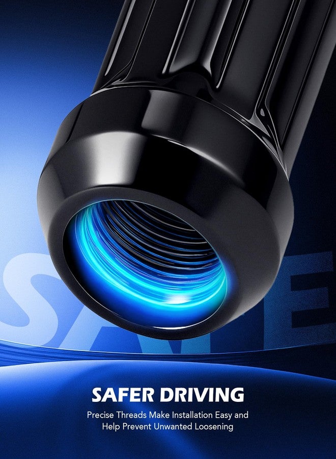 Orion Motor Tech صواميل عجلات أوريون موتور تك 9/16-18، عبوة من 32 قطعة، لون أسود، مقاس 9/16 × 18، ارتفاع 2 بوصة، مقعد مخروطي، متوافقة مع عجلات دودج رام 2500 و3500 موديلات 1994-2011، مقاس 8 × 6.5 و5 × 5.5 بوصة. - Image 4