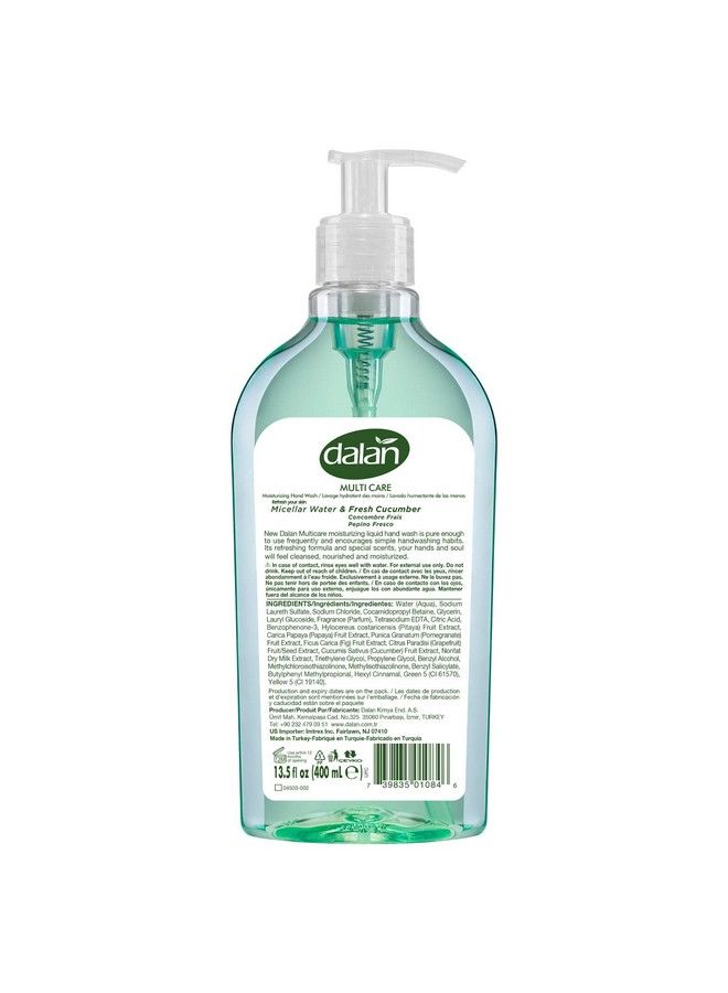 Dalan Fresh Cucumber Multicare Ultra Moisturizing Liquid Hand Soap For Normal And Dry Hands Fresh Clean And Soft Feeling (13.5 Fl Oz / 400 Ml (Pack Of 1)) - Image 3