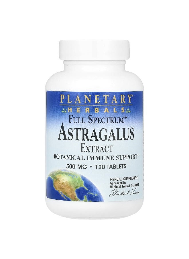 PLANETARY HERBALS Planetary Herbals, Full Spectrum™ Astragalus Extract, 500 mg, 120 Tablets (250 mg each Tablet)  - Image 1
