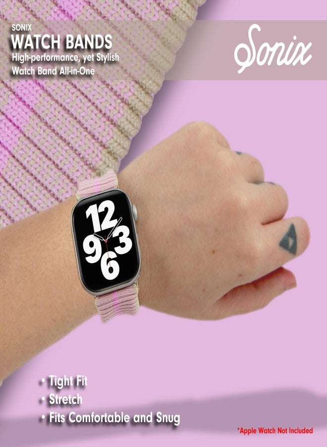Sonix Knit Watch Band Compatible with ﻿Apple Watch | Stretch Ribbed Knit, Stylish, Sporty | 41mm/40mm/38mm, Series 9/8/7/6/5/4/3/2/1/SE | Baby Pink - Image 4