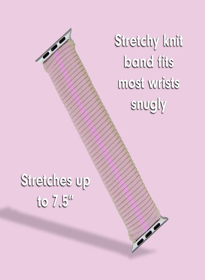 Sonix Knit Watch Band Compatible with ﻿Apple Watch | Stretch Ribbed Knit, Stylish, Sporty | 41mm/40mm/38mm, Series 9/8/7/6/5/4/3/2/1/SE | Baby Pink - Image 5