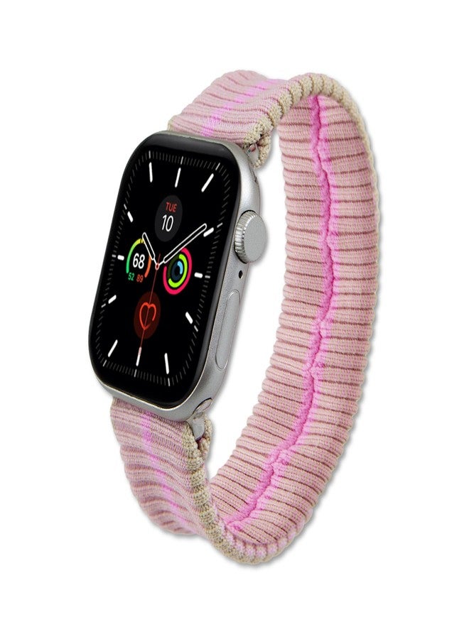 Sonix Knit Watch Band Compatible with ﻿Apple Watch | Stretch Ribbed Knit, Stylish, Sporty | 41mm/40mm/38mm, Series 9/8/7/6/5/4/3/2/1/SE | Baby Pink - Image 1