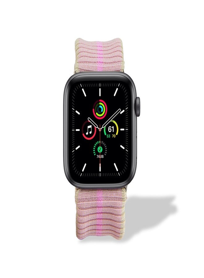 Sonix Knit Watch Band Compatible with ﻿Apple Watch | Stretch Ribbed Knit, Stylish, Sporty | 41mm/40mm/38mm, Series 9/8/7/6/5/4/3/2/1/SE | Baby Pink - Image 3