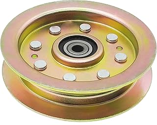 QP q&p Outdoor Power 02004447 Flat Idler Pulley 4.875 inch Replace MTD 02004447 756-04400 White Outdoor 01004101 Fits MTD  - Image 1