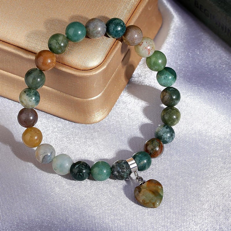 MAIBAOTA Stone Bracelets for Women 8 mm Beaded Bracelets for Women Love Heart Bracelet Jewelry, Crystal Gifts for Christmas Birthday Valentine's Day Anniversary - Image 4