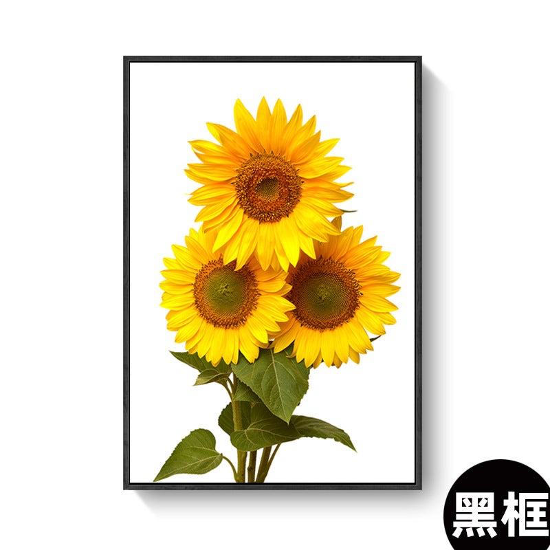Sunflower Decorative Painting Living Room Korean Flower Sunflower Hanging Painting Apartment B&B Bedroom Restaurant Frameless Painting - Image 1