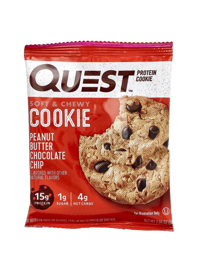 QUEST NUTRITION Quest Nutrition, Protein Cookie, Peanut Butter Chocolate Chip, 12 Cookies, 2.04 oz (58 g) Each  - Image 3